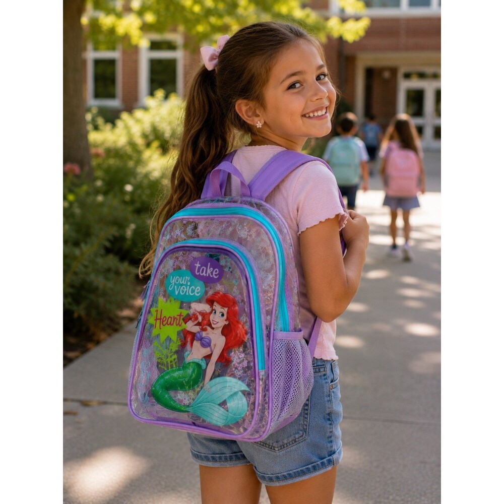 Ariel The little Mermaid Disney Princess Transparent Backpack and Pen